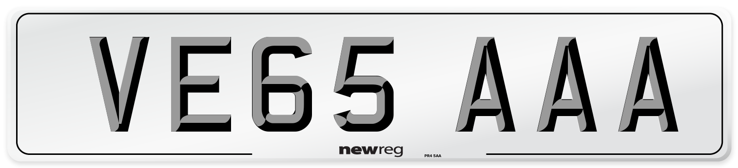 VE65 AAA Number Plate from New Reg